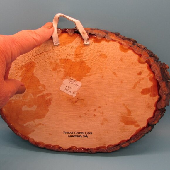 Last Supper Religious Plaque: Vintage Decoupage Live Edge Wood Slice - Picture 4 of 7